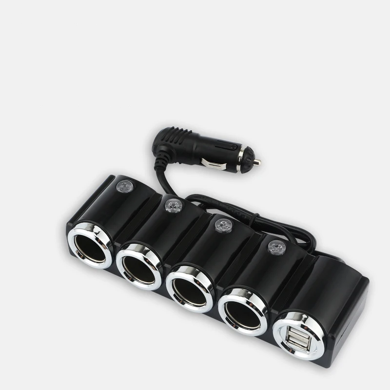 Car Cigarette Lighter One Tow Four Multi-function Car Power Dispenser High-power Dual USB Switch Auto Accessories Supplies