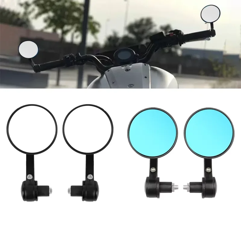 

Motorbike Aaccessories Round Bar End Rear Mirrors For Cafe Racer Moto Side View Mirrors Motorbike Scooters Rearview Mirror