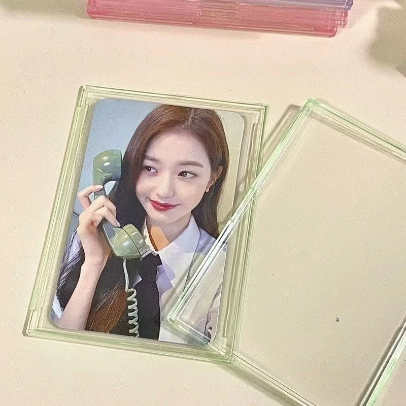 JESJELIU INS Acrylic Transparent Photocard Holder Korean Idol Photo Protection Sleeve Clear Photos Display Small Photo Frame