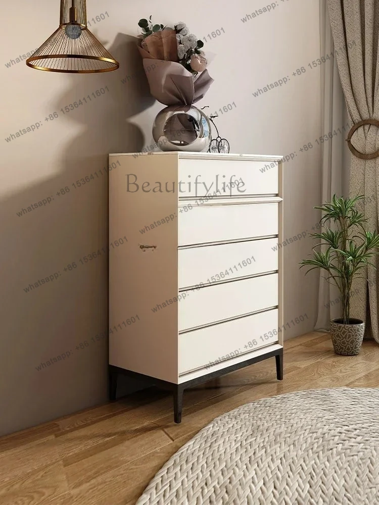 Living Room Chest of Drawers Locker Modern Bedroom Stone Plate Sofa Side Cabinet Cupboard Italian Minimalist Bed Front Cabinet