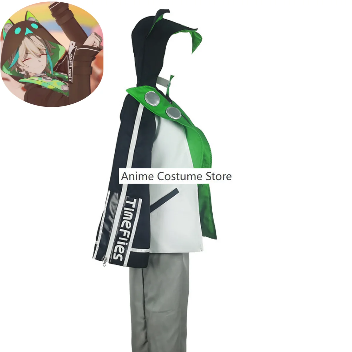 Anime Virtual YouTuber Aza Cosplay Costume VirtuaReal Project Member Wig Hip Hop Coat Uniform Man Woman Masquerade Ball Suit