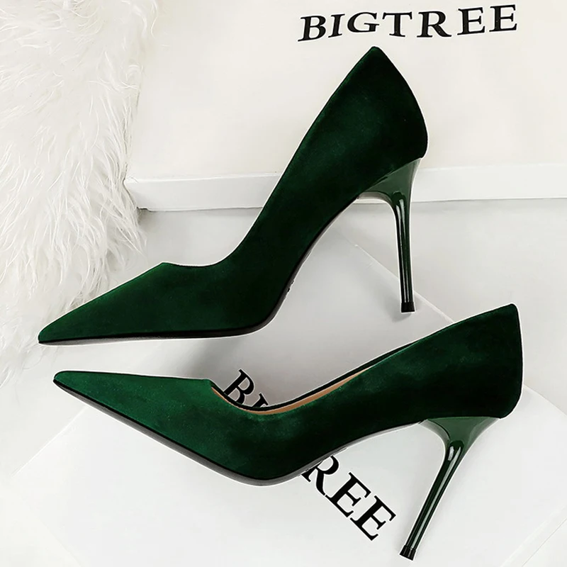 BIGTREE Shoes Suede Women Pumps 2026 New High Heels Fashion Sexy Party Shoes Stiletto Ladies Shoes Women Heels Plus Size 42 43