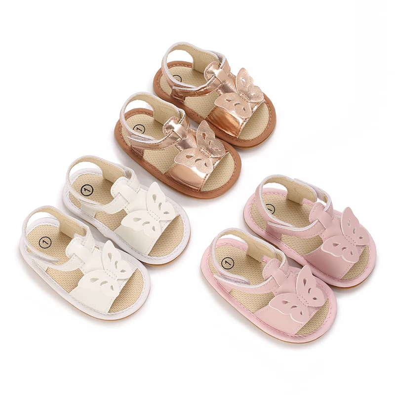 Summer cool butterfly sandals for baby girls' walking shoes suitable for ages 3-13 months