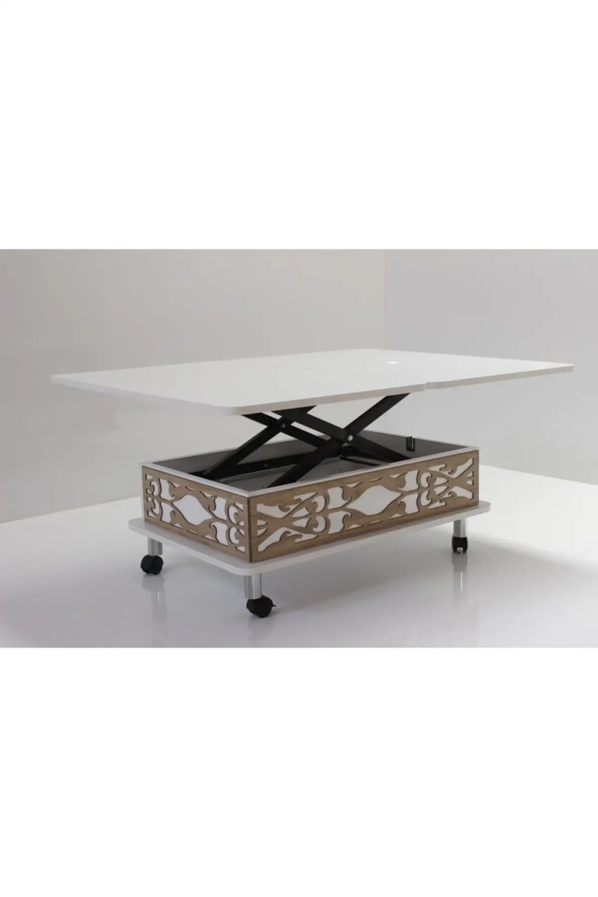 DOLBOVI Smart Magic Coffee Table 3 Kadameli Wheels White Coffee Table