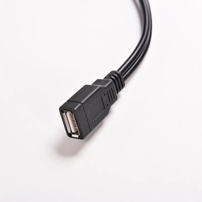 Wireless USB Cable USB 2.0 Y Cable Male To Female Connector Adapter Dual USB Black A Female to 2 Dual USB Male Extension Mini