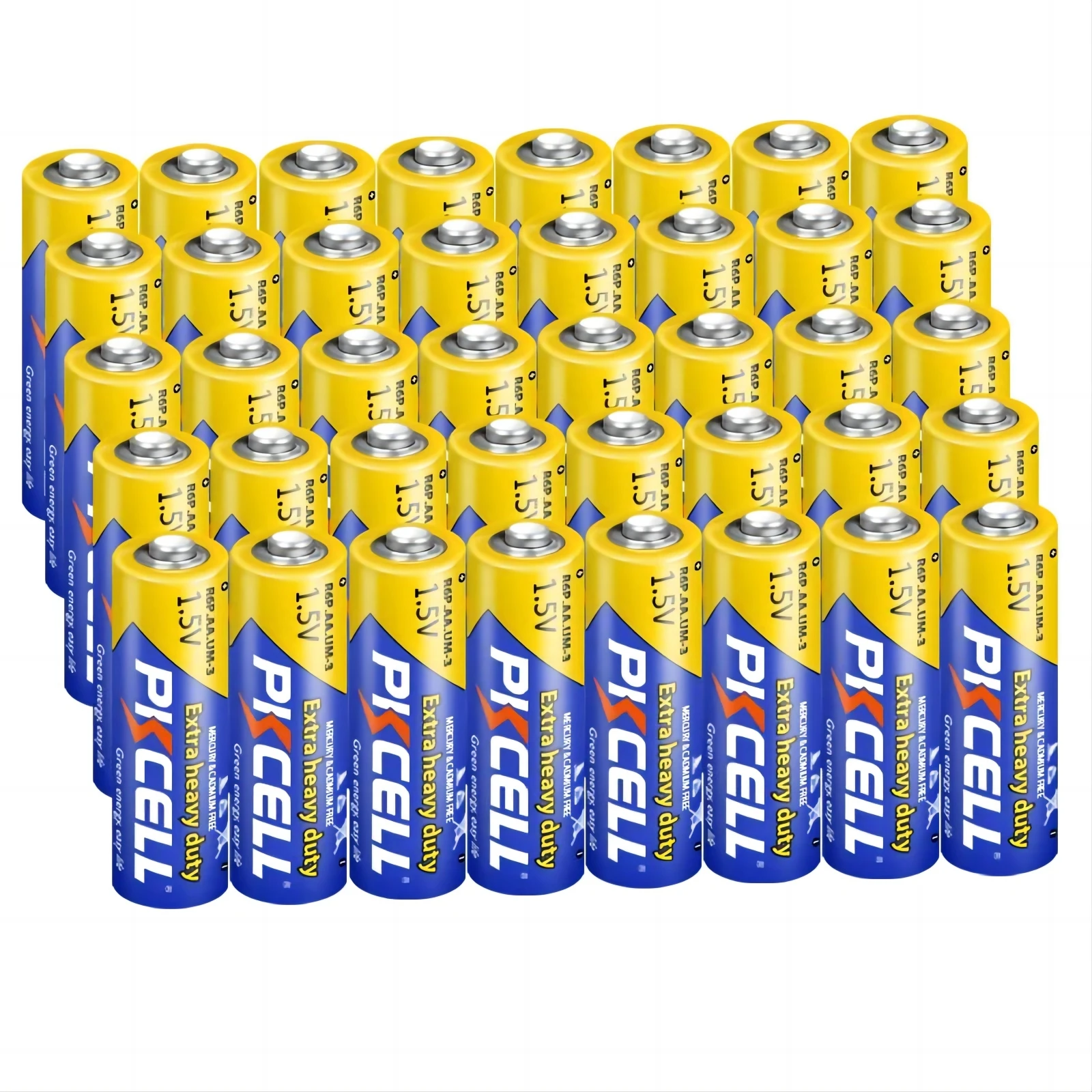 40PC PKcell R6P 1.5V AA Alkaline Battery Heavy Duty Batteries UM3 MN1500 E91 AA Size Zinc Chloride Battery For Motion Detector