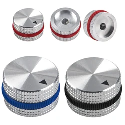 1pcs Silver Aluminum Alloy Rubber Ring Rotary Electronic Control Potentiometer Encoder Audio Knob Screw Type 25 X 15.5mm (DH)