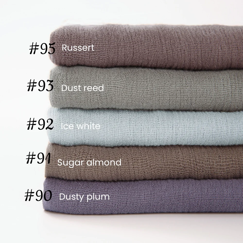95-Farben-Schal aus weicher Baumwoll-Viskose, Rayon-Material, muslimischer Hijab, nahöstlich, einfarbig, Kopftuch mit Quaste – Detail 5