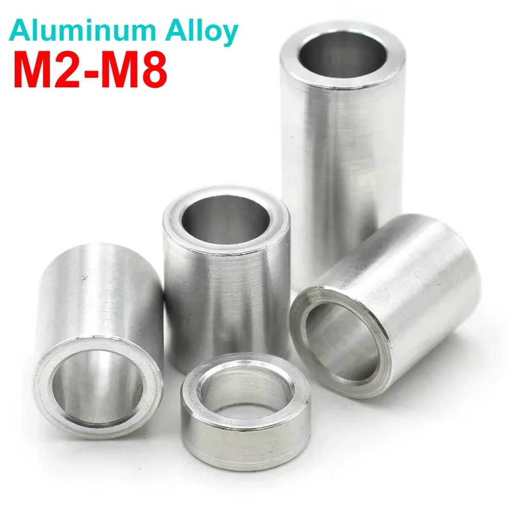 5/10/20pcs M3 M4 M5 M6 M8 Aluminum Alloy Non-threaded Sleeve Flat Bushing Gasket Stand-off Spacer For Rc Model Part
