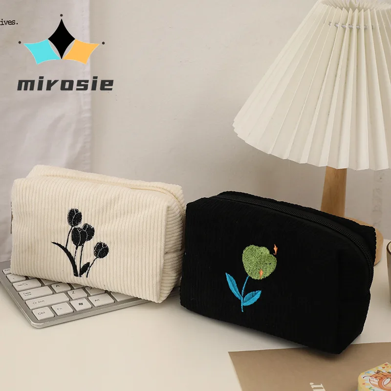 MIROSIE-Floral Makeup Bag for Ladies, Cosmetic Organizer, Skincare Pouch for Women, Travel Toiletry Bag for Girls, Fashion