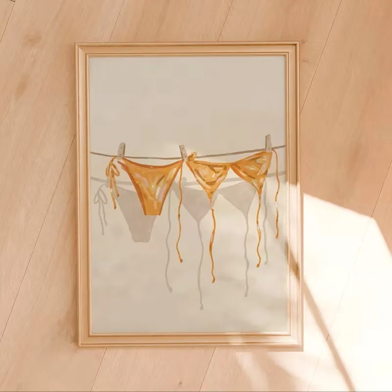 

Canvas Posters Retro Art Summer Beach Style Bikini Art Poster Printing Wall Art Canvas Paintings Living Rooms and Bedrooms