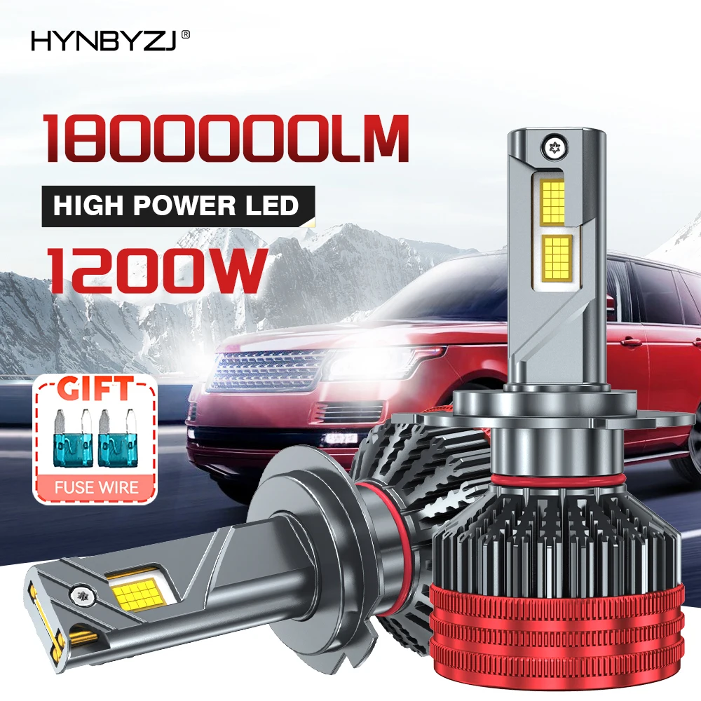 

HYNBYZJ 1200W 1800000LM H7 LED H11 H4 Led Headlight High Power 9980 CSP Canbus H8 9005 HB3 9006 HB4 Turbo Lamp Car Led Headlamp