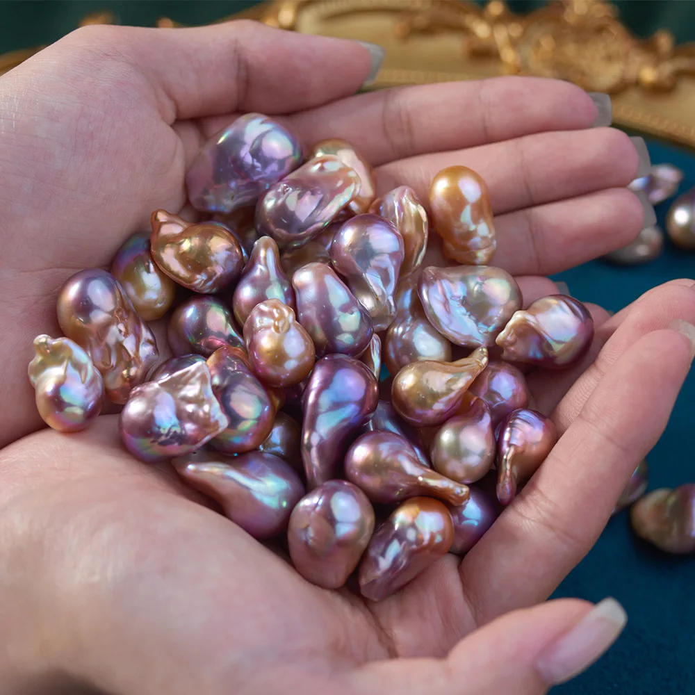 

Бусины из культивированного пресноводного жемчуга в стиле барокко, модные женские и женские браслеты, ожерелье, ширина 14-15 мм, длина 20-22 мм, продается на ПК