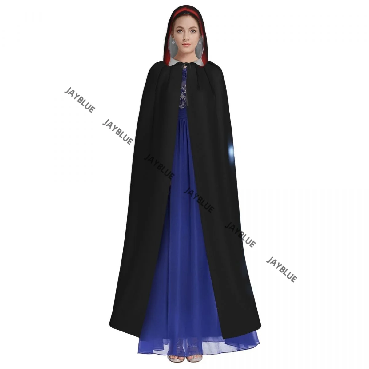 Long Cape Cloak Chess Print Hooded Cloak Coat Autumn Hoodies