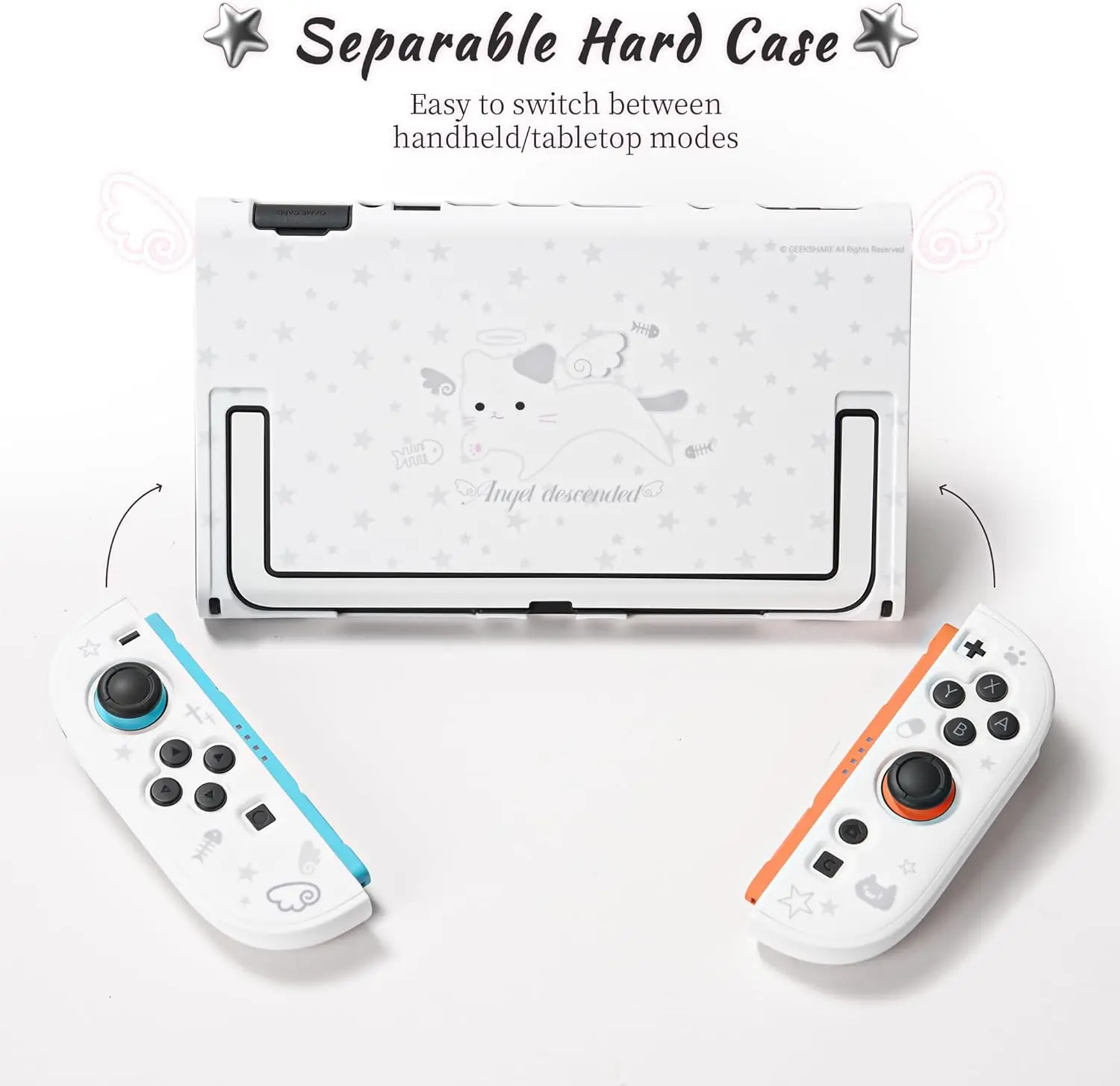 Etui ochronne GeekShare Slim kompatybilne z Switch 2-2025, twarda obudowa do Switch OLED, Angel Descended — zdjęcie produktu 5