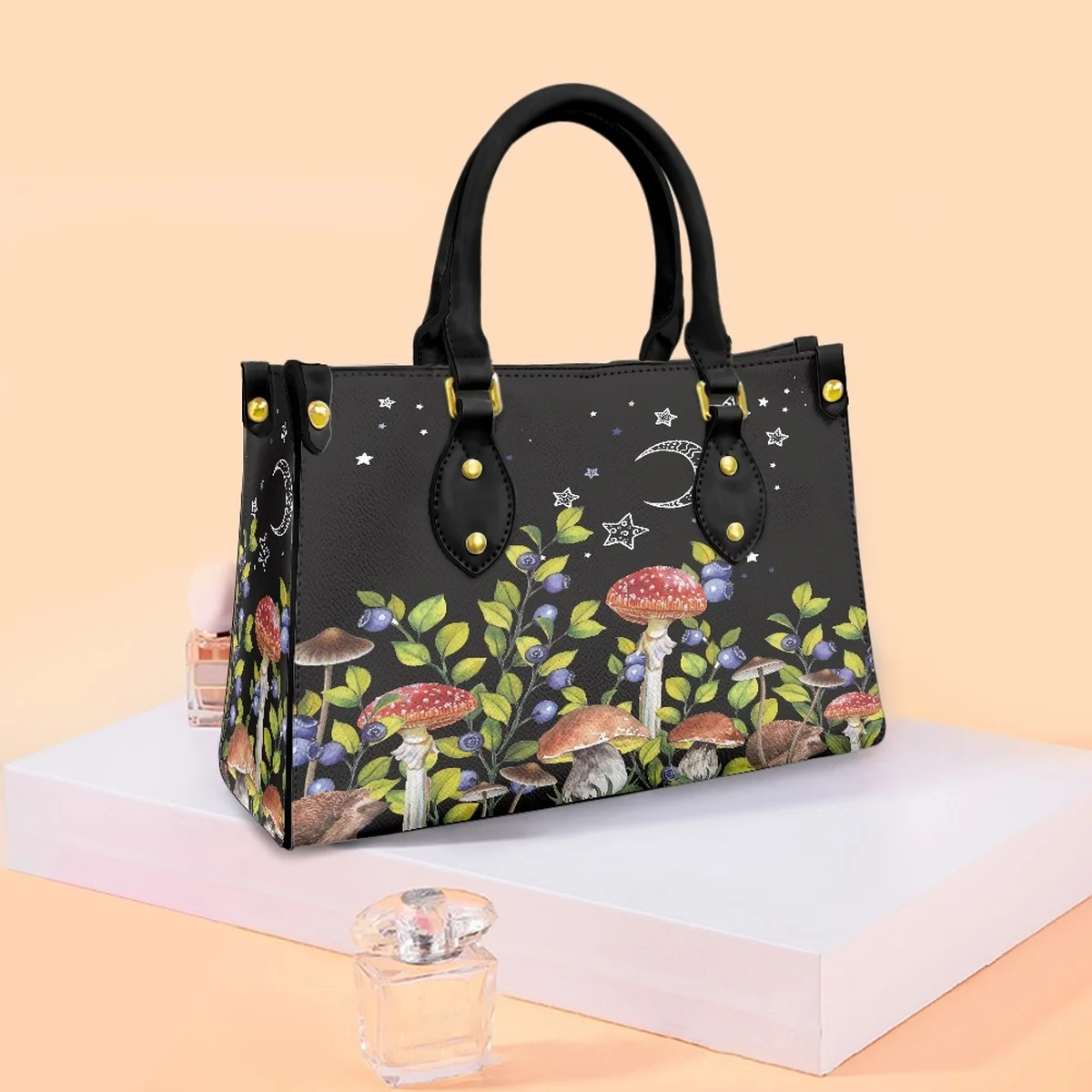 

Mushroom 3D Printed Women Side Bag Luxury Cute Women's Bags Street Fashion Famous Leather Handbag Customized Outdoors Bag
