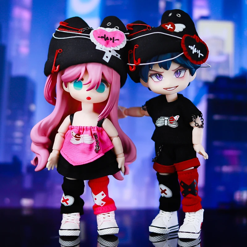 OB11 الملابس OB11 الوحش أعلى طويلة الأكمام أكثر من حجم سترة الملابس الديكور مولي ، GSC الجسم ، 1/12bjd ملابس دمى لعبة الملابس