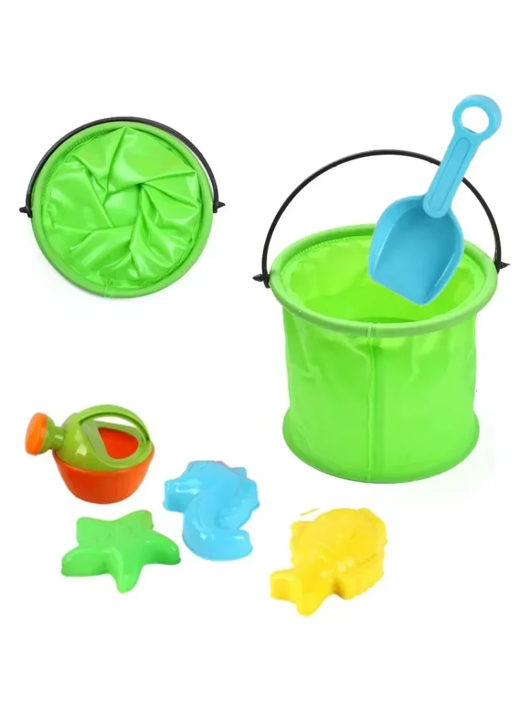 Beach Sand Bucket Toy  Collapsible Bucket Gardening Tool Outdoor Pool Play Tool Kids Summer Water Fun Toy Birthday Gift
