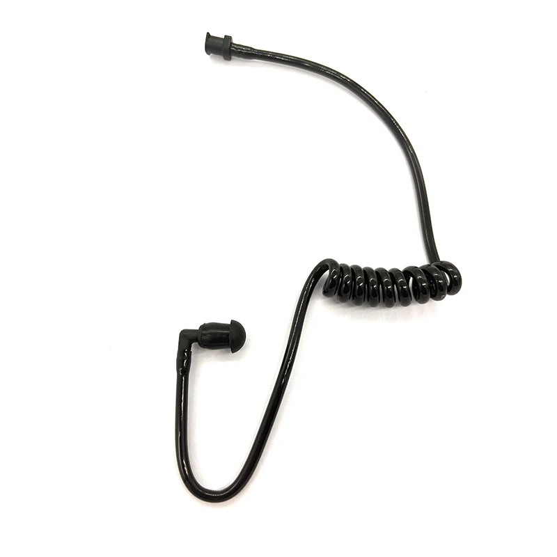Wymiana słuchawki RISENKE z czarną rurką, akustyczna z wkładką do dwukierunkowych słuchawek radiowych, Motorola Kenwood Walkie Talkie,2 szt.