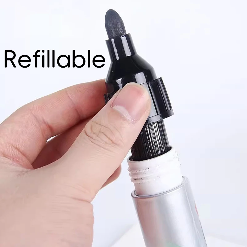 Refillable Whiteboard Markers Set - 6mm Jumbo Fiber Tip, Black/Red/Blue, Low-Odor Ink for Classroom & Office (High-Capacity）