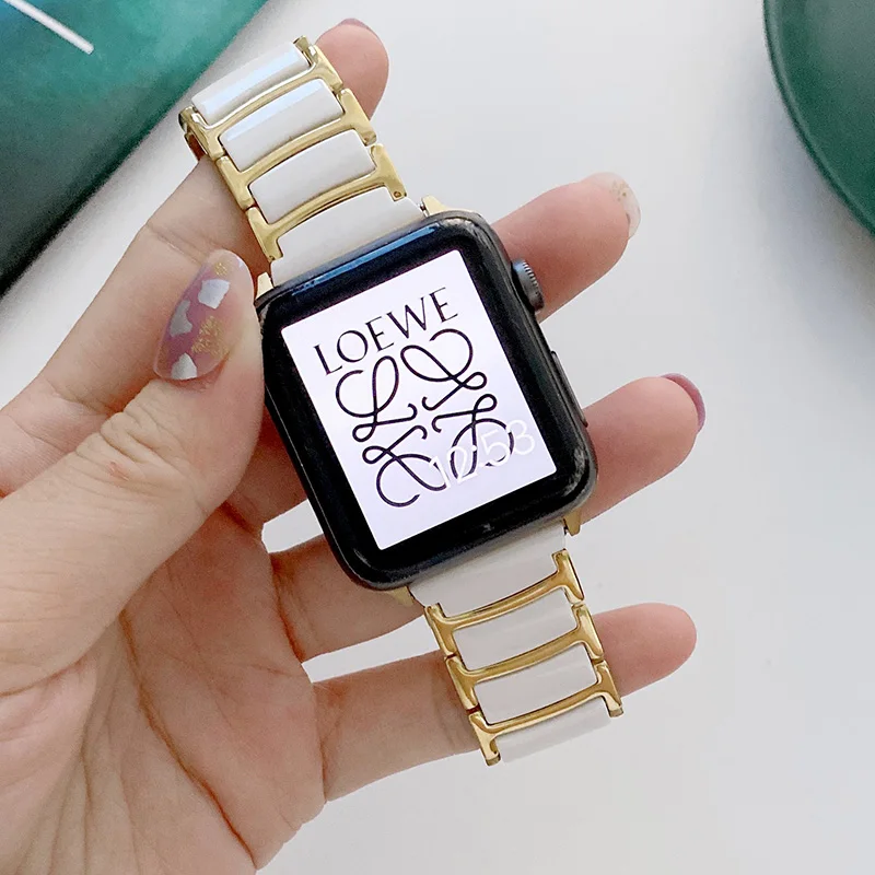 Keramik Armband für Apple Uhr 49mm Band 45mm 44mm 42mm 41mm 40mm 38mm link Armband für iWatch Ultra SE 8 7 6 5 4 3 Correa