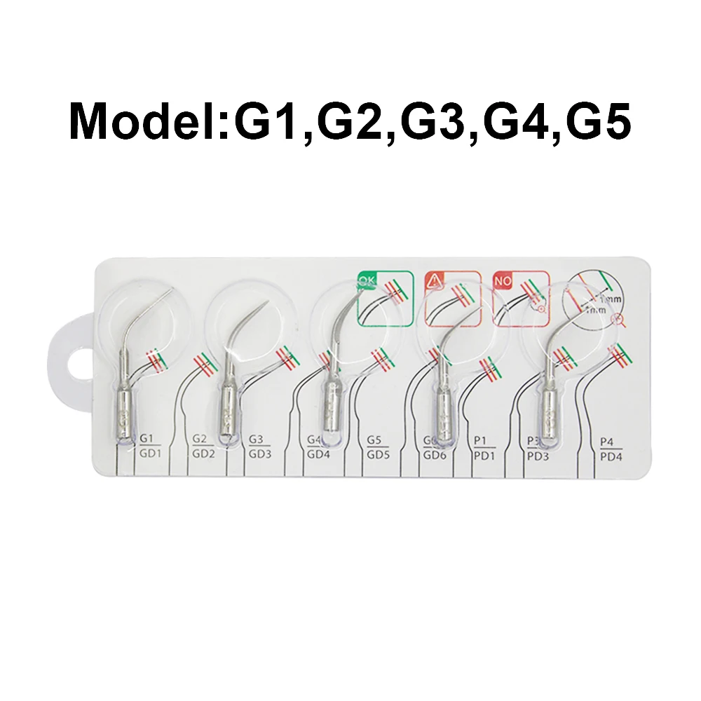 AG 5Pcs/Pack Dental Scaler Tips Ultrasonic Scaler Tip Fit EMS Woodpecker Dental Ultrasonic Scaler Scaling Tip Dentist Instrument