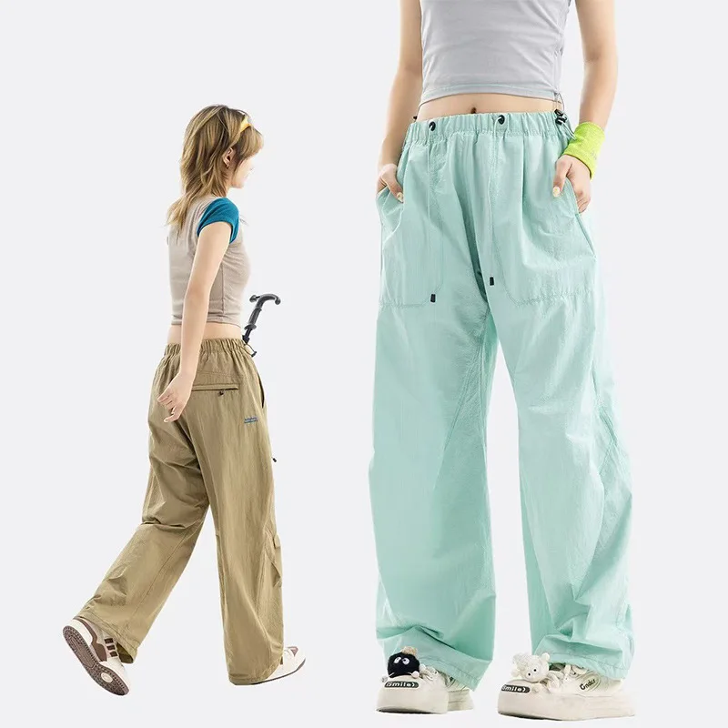 Lightweight 3D-Cut Dopamine Parachute Pants – Men’s Relaxed-Fit Outdoor Hiking Trousers with Adjustable Cuffs
