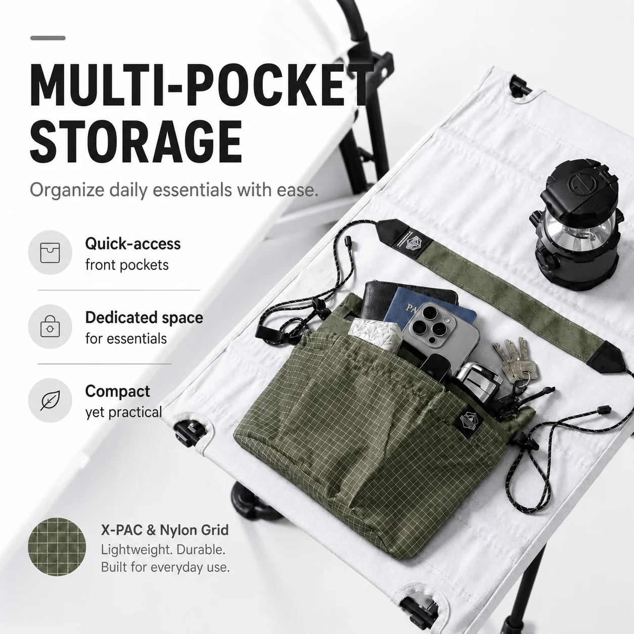 Lightweight Crossbody Bag Waterproof X Pac Nylon Ripstop Small Shoulder Bag Adjustable Strap Travel Hiking Daily Sling Pouch