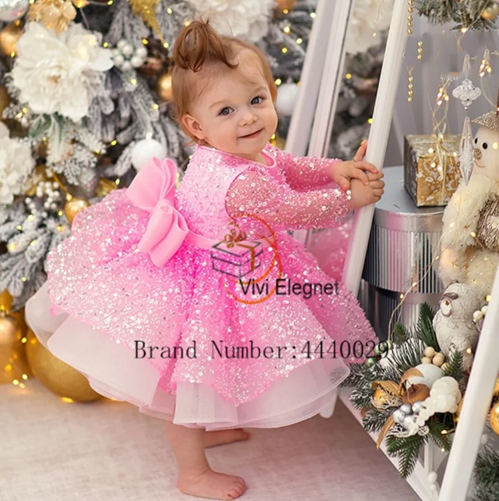 Pink Princess Dress Puffy Flower Girl Dresses A-Line Comunion Dresses Flower Girl Dresses for Wedding Robe Ceremonie Fille