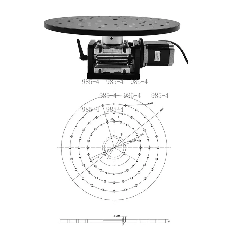 Workbench Electric Rotary Turntable 360° Rotation 300mm Diameter Platform with Control Switch