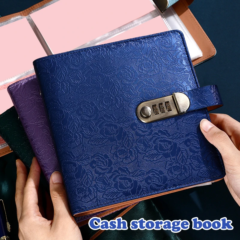 

Многоразовая папка для экономии денег, гибкая книга для экономии задач, кожаная водонепроницаемая бюджетная тетрадь с паролем