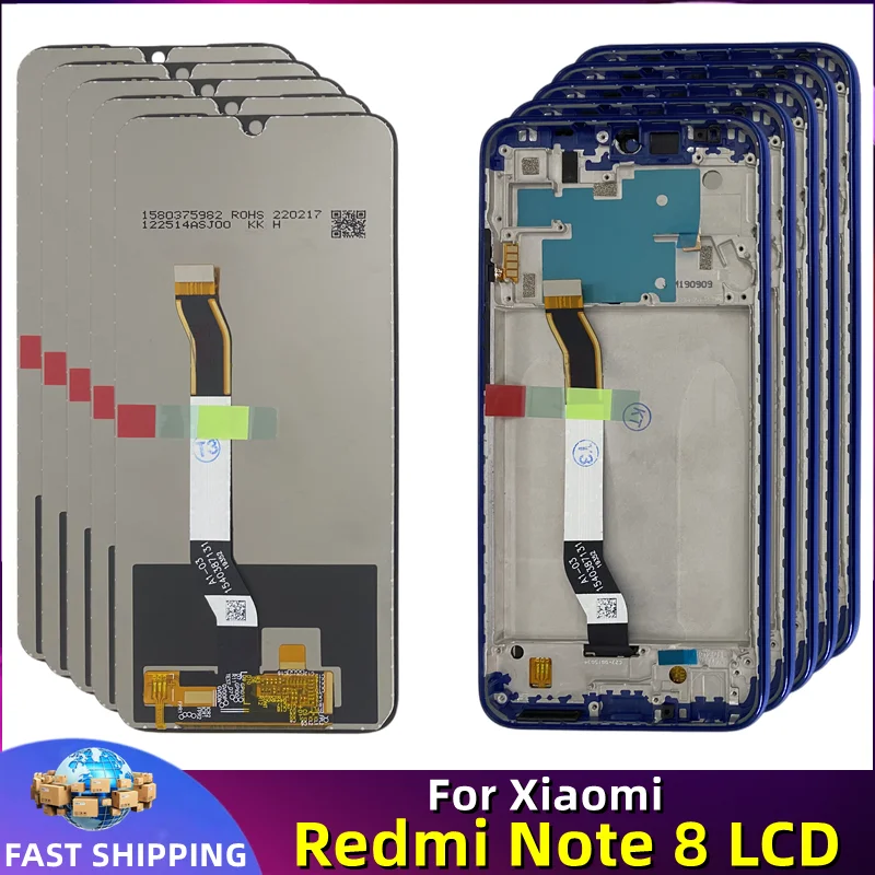 

Замена дигитайзера сенсорного экрана в сборе, оригинальный Xiaomi Redmi Note 8, ЖК-дисплей с рамкой, дисплей мобильного телефона