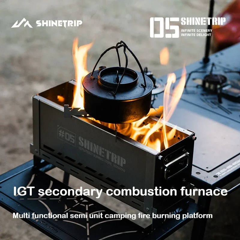 

Outdoor Stainless Steel Camping IGT Semi-Unit Secondary Burning Burning Furnace Foldable Portable Cooker