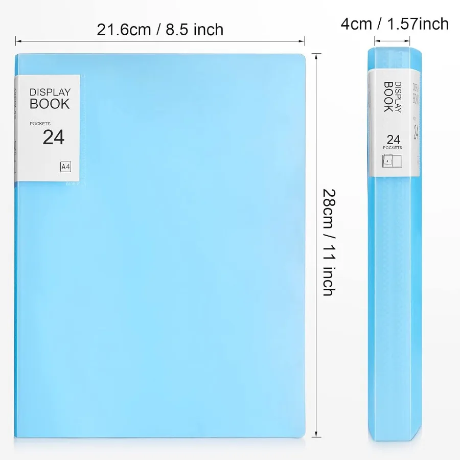 6 عبوات من الألواح البلاستيكية مع أكمام بلاستيكية 24 جيبًا لمحفظة العرض الفنية مقاس 8.5 × 11 بوصة مجلد محفظة فنية مع Cle