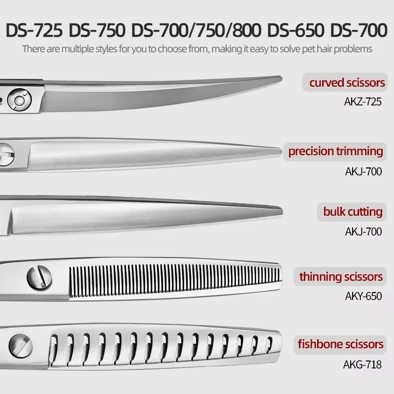 Pet Grooming Scissors Professional Dog Hair Cutting Straight/Bent Fishbone/Natural Japan VG10 Steel