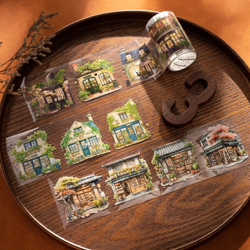 6 لفات 6 سم × 200 سم من شريط تزيين الحيوانات الأليفة المزخرف بالقالب - سلسلة متجر البقالة - مناسبة للحرف اليدوية وسهلة التمزق والمجلات وحقائب اليدوية وزجاجات المياه والسيارات وأجهزة الكمبيوتر المحمولة والمباني والدراجات والدراجات والأمتعة #3