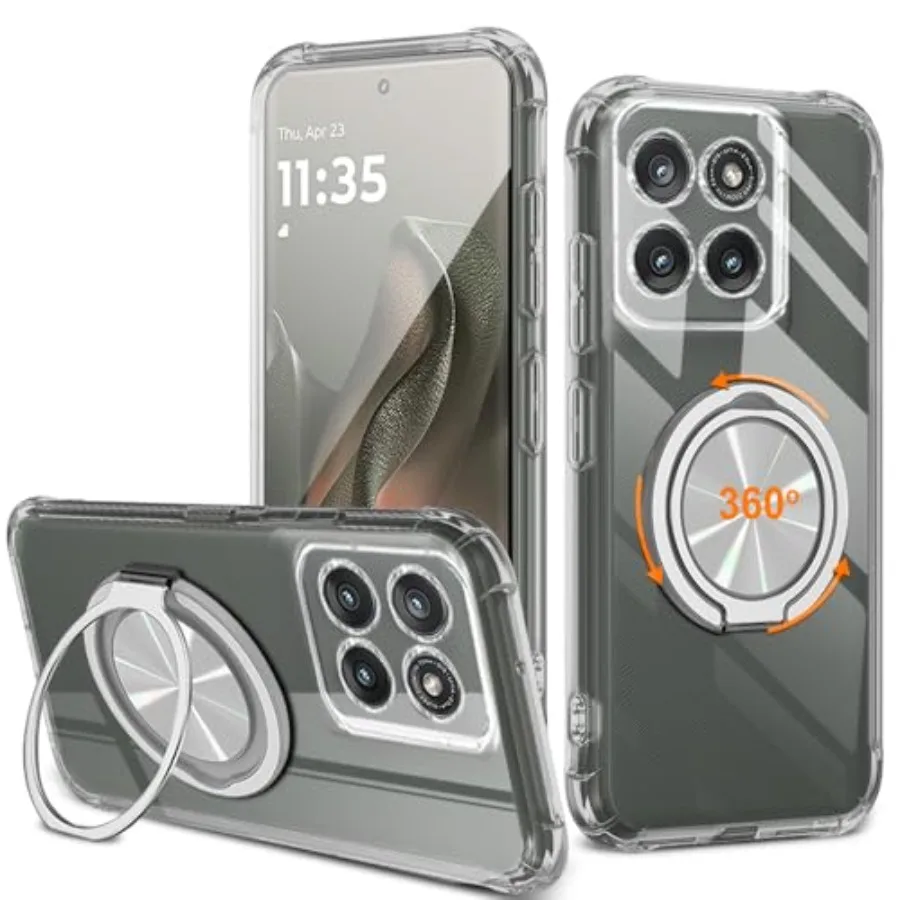 

for M Ed 202 Phone Cae, 360° table Holder Kicktand/tand [Non Ywing] Tranparent 4 Corner hockof tective Cover Cae for Ed 202 - C