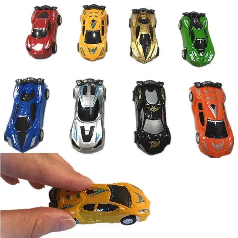 6 Stück Kunststoff Druckguss Auto Mini Autos Modell Set Spielzeug für Jungen Schiebe trägheit zurückziehen Fahrzeug Spielzeug Geburtstags geschenk für Kinder Kleinkind