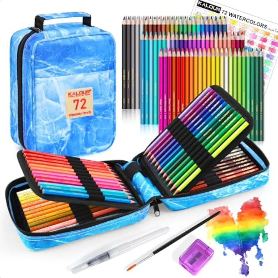 

Profional Watercolor Pencils Set of 72 Studio Collection Artist Pencils PreSharpened Water Colored Pencils Firm Texture Waterso