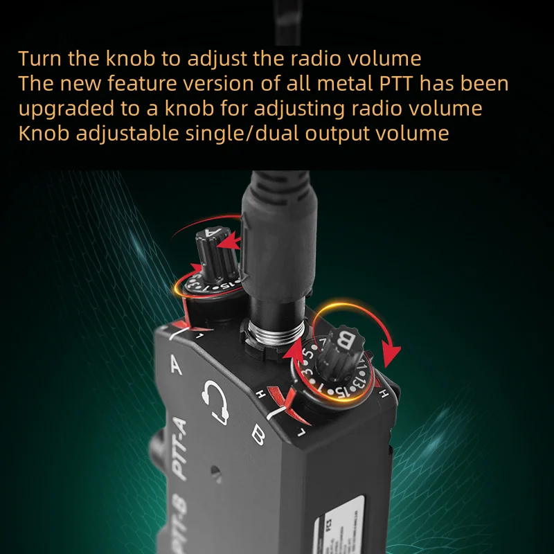 سماعات أذن تكتيكية ذات تمرير مزدوج PTT إصدار معدني مكرر MPU5