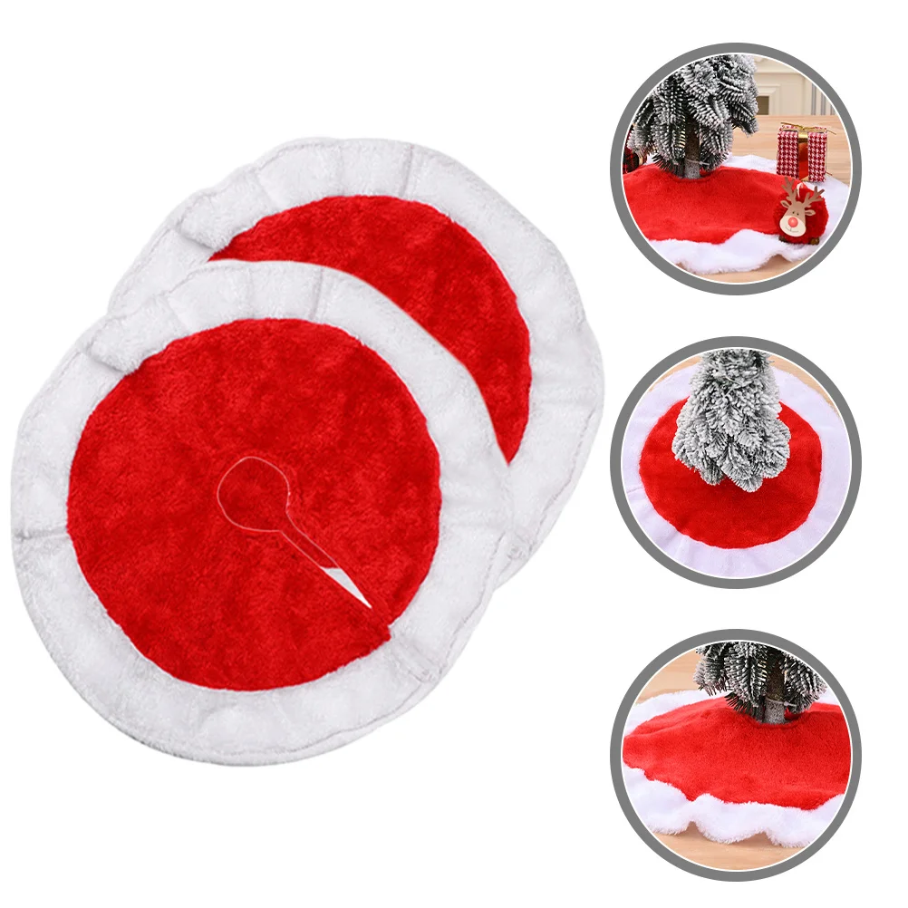 

2pcs Mini Christmas Tree Skirt Decorative Mat For Small Tree Base Holiday Home Party Decoration Festival Ornament