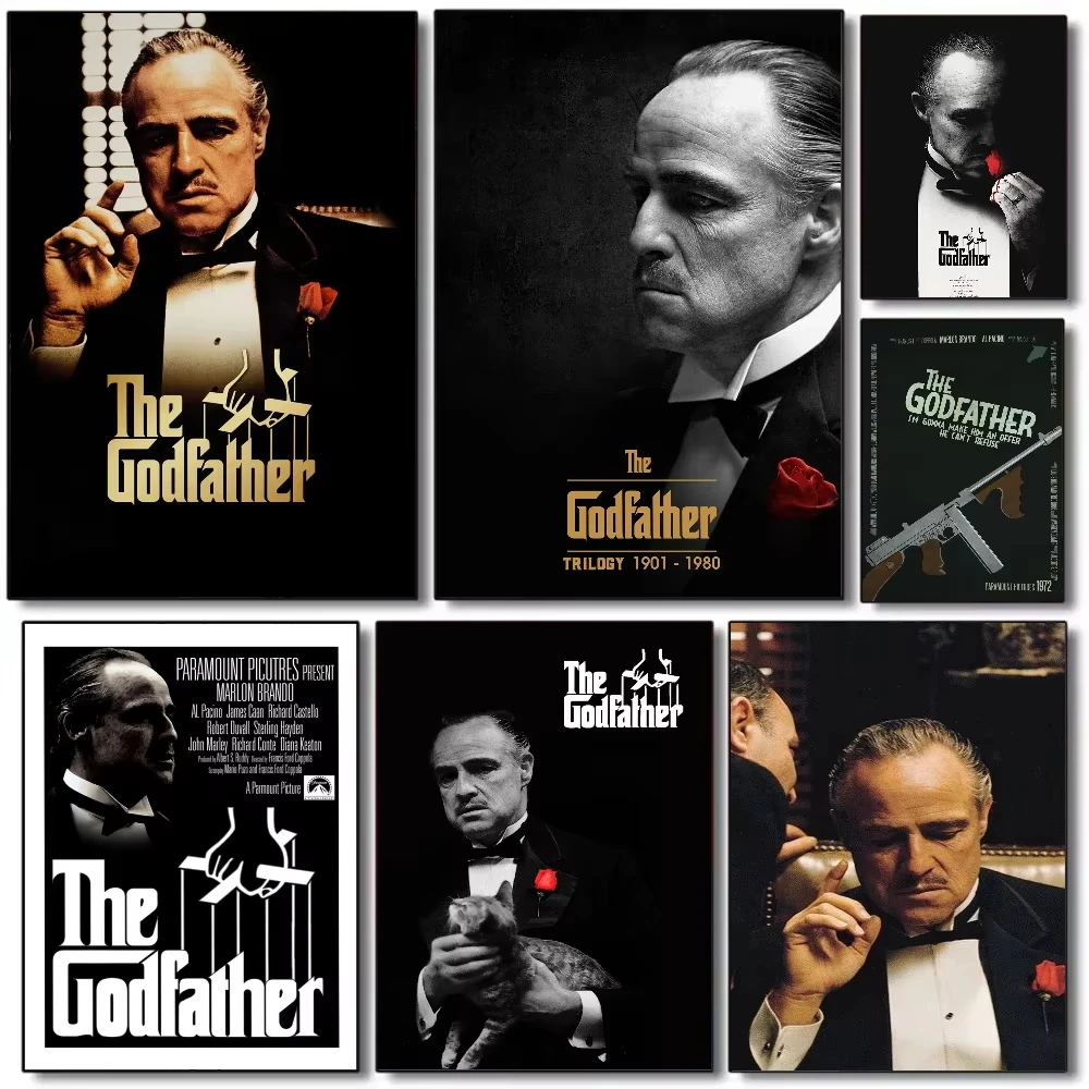 Póster de película clásica de Gangsters, el padrino, lienzo artístico HD, pintura para el hogar, sala de estar, dormitorio, bar, decoración estética
