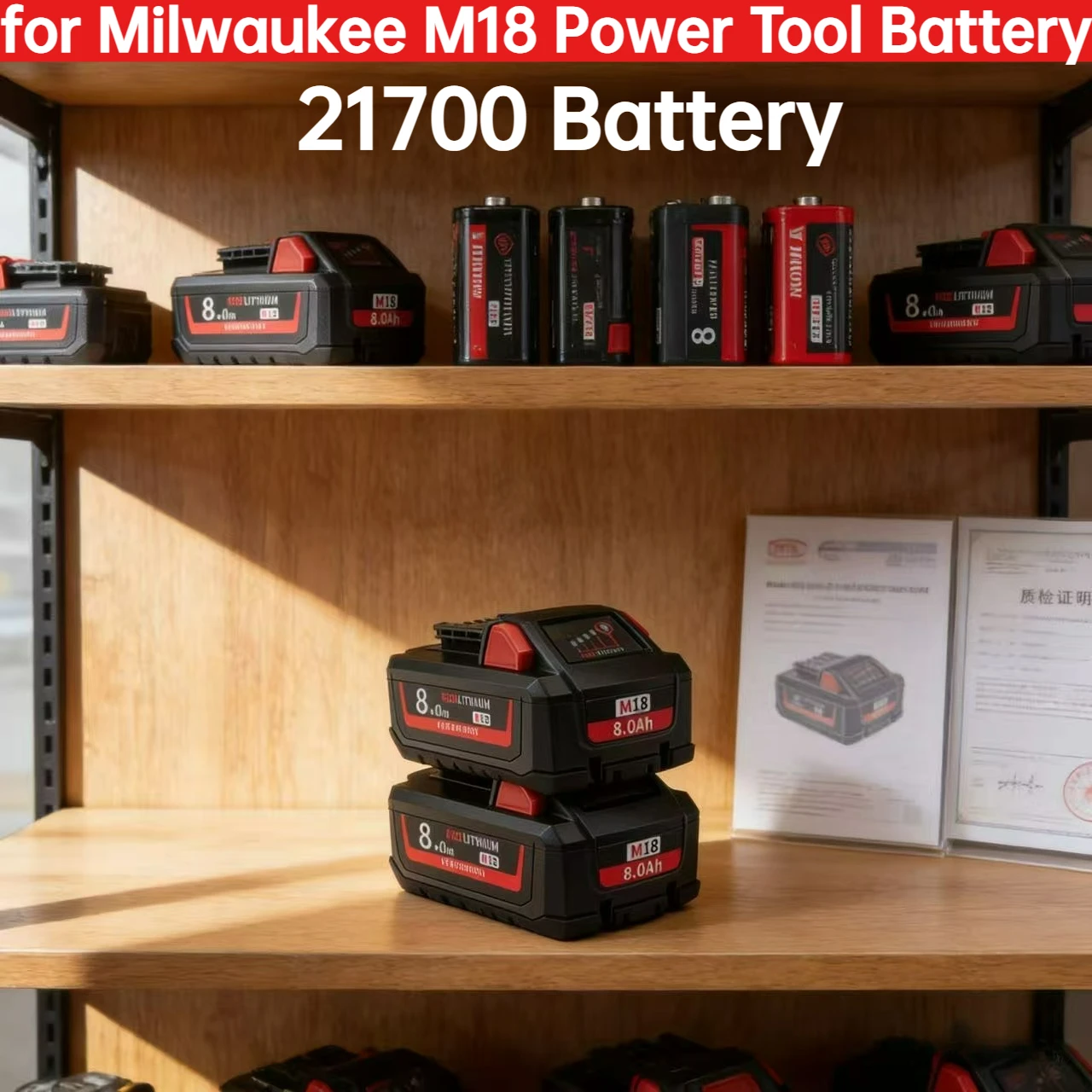 

Original For Milwaukee M18 Power Tool Battery, Charger, BR, XC, 18V, 12000mAh M18B5, 48-11-1860, Built-in 21700 Battery