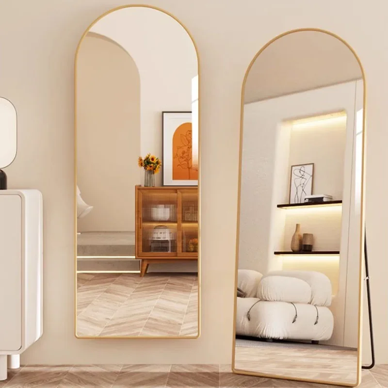Ouro sala de estar espelho oval arte em pé espelhos estéticos corpo inteiro quarto nordic espelho grande para quarto decoração casa