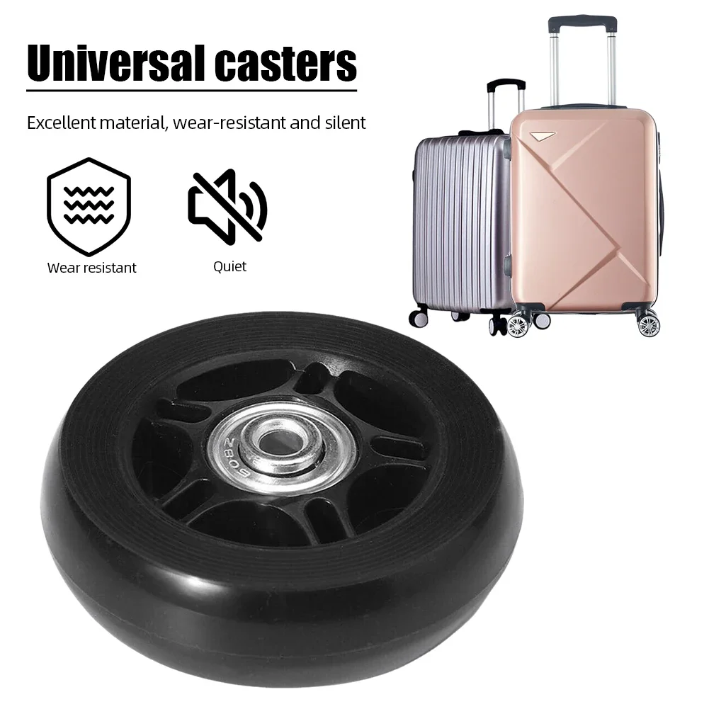 1Pair Mute Travel Luggage Wheels Repair Replacement Dia40/50/60mm Suitcase Part Axles Durable Sliding Resistant Flexible Caster