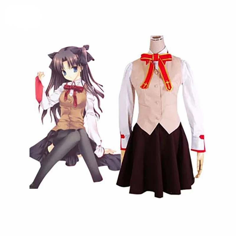 Anime Fate Stay Night Tosaka Rin Halloween School Uniform Cosplay Costumes