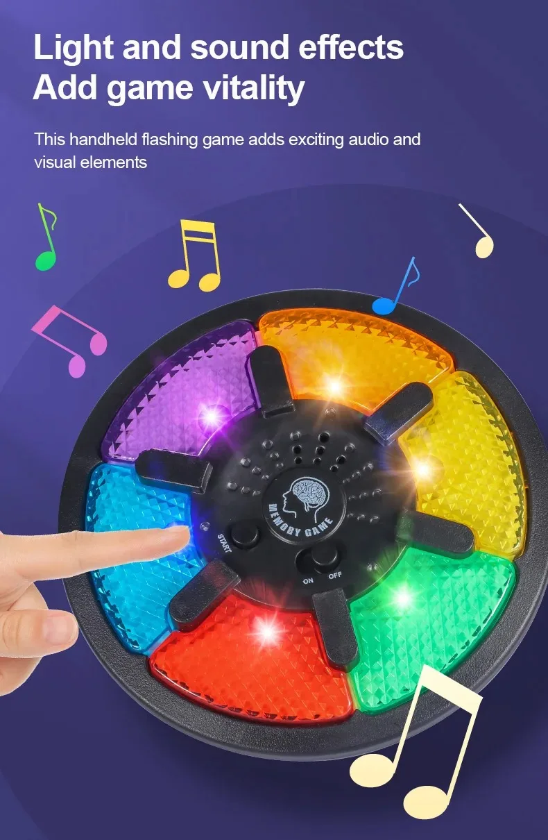 /ألعاب الذاكرة لعبة الذاكرة الإلكترونية المحمولة مع ألغاز الضوء والصوت ألعاب تفاعلية إبداعية لتدريب الذاكرة