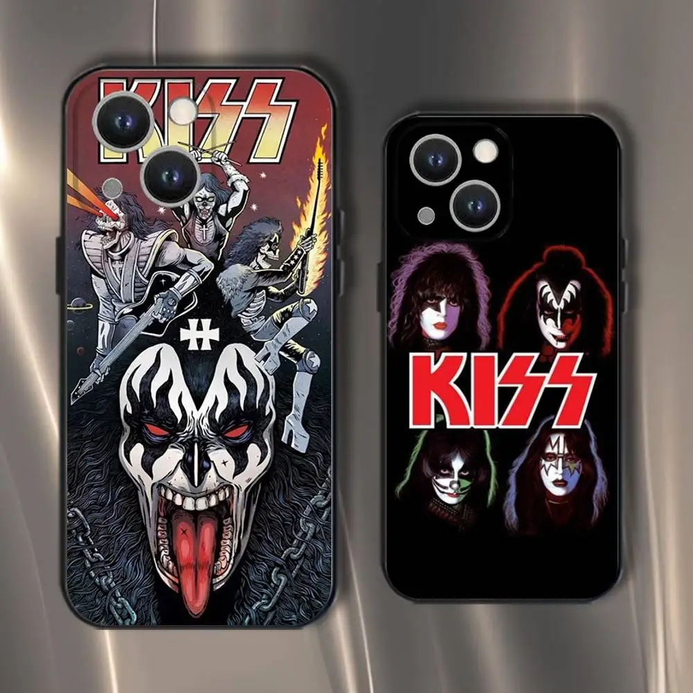 

Classics Kiss Rock Band Phone Case For iPhone 16,15,14,13,12,11,Pro,XS,Max,XR,Plus,E,SE4,Mini Black Soft Cover