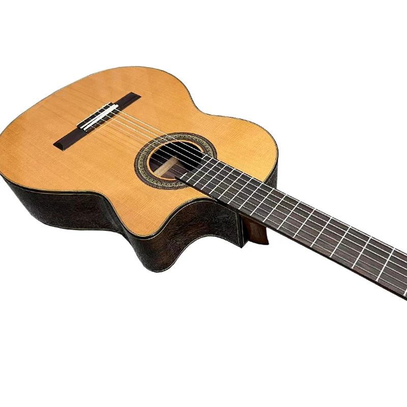 Cutaway All Solid Cedar Classical Guitar Spanish Skill Professional Handmade Acoustic Guitar For Professional Performance