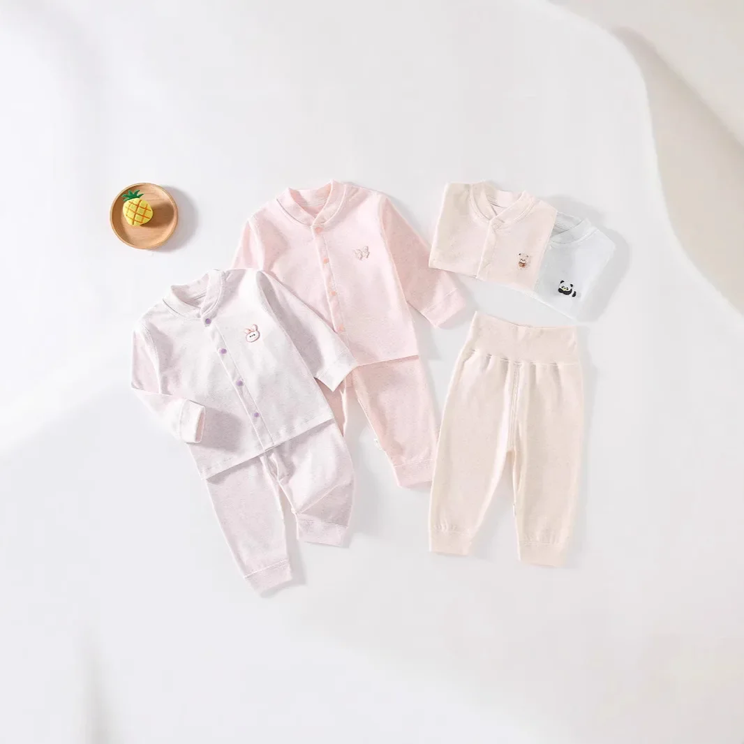 Baby Clothes High Waist Belly Protection Pants Autumn Spring Comfortable Cotton Leggings Boys Girls Children's Warm Pajamas